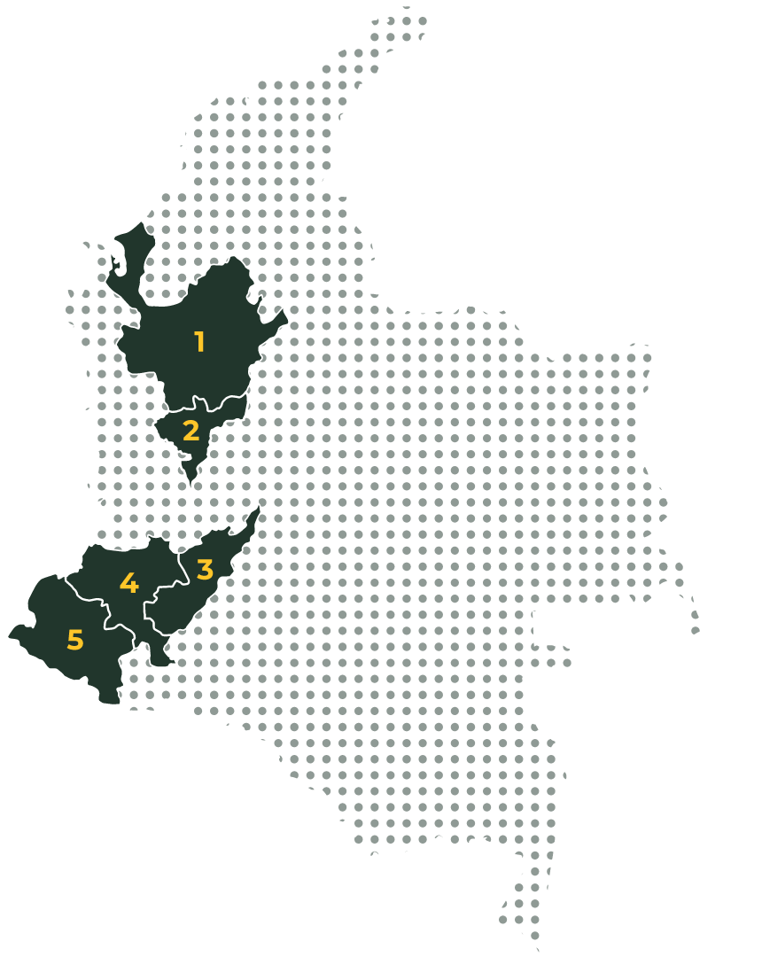 Clearpath Coffee - Colombian coffee map